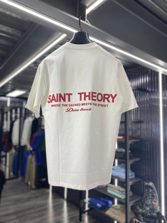 SAINT THEORY T SHIRT HILOS DIVINOS BLANCA/ROJA