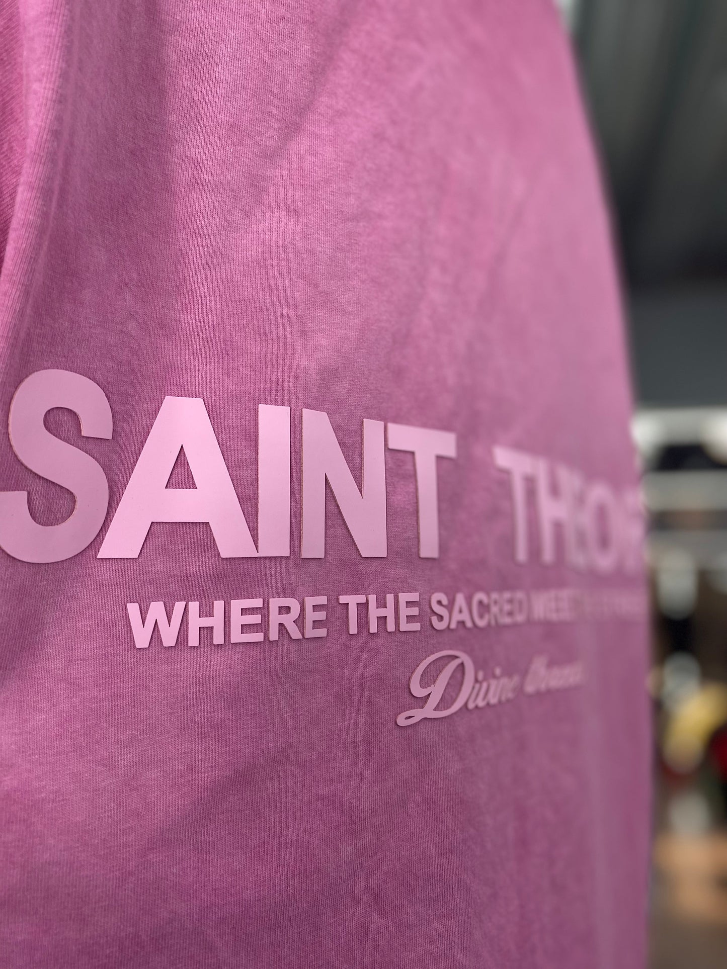 SAINT THEORY T SHIRT HILOS DIVINOS WASHED ROSA/ROSA