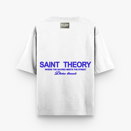 T SHIRT OVERSIZE DIVINE THREADS BLANCO/AZUL
