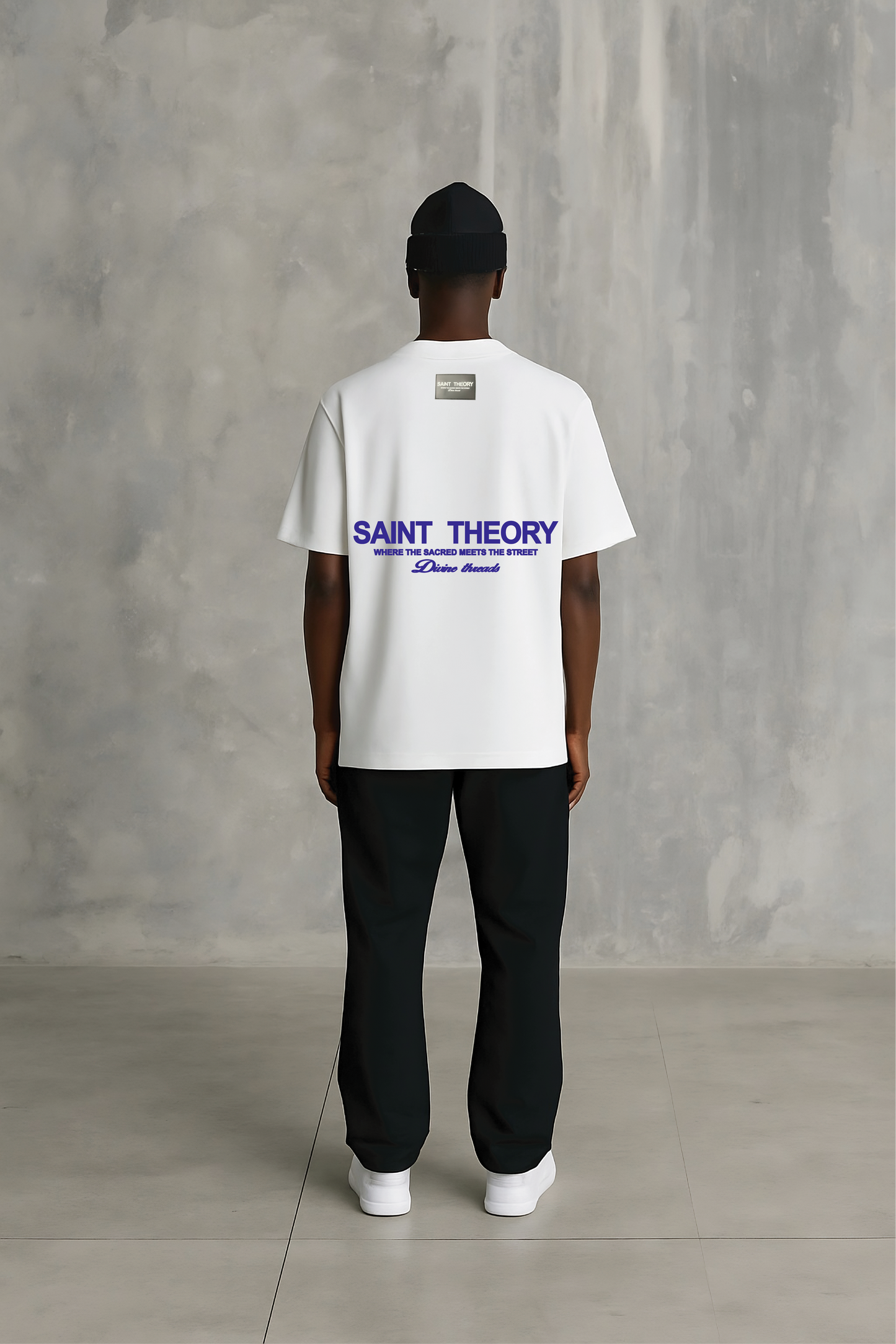 T SHIRT OVERSIZE DIVINE THREADS BLANCO/AZUL