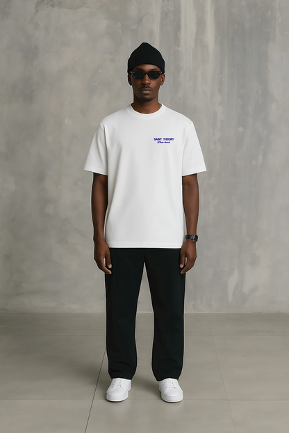 T SHIRT OVERSIZE DIVINE THREADS BLANCO/AZUL