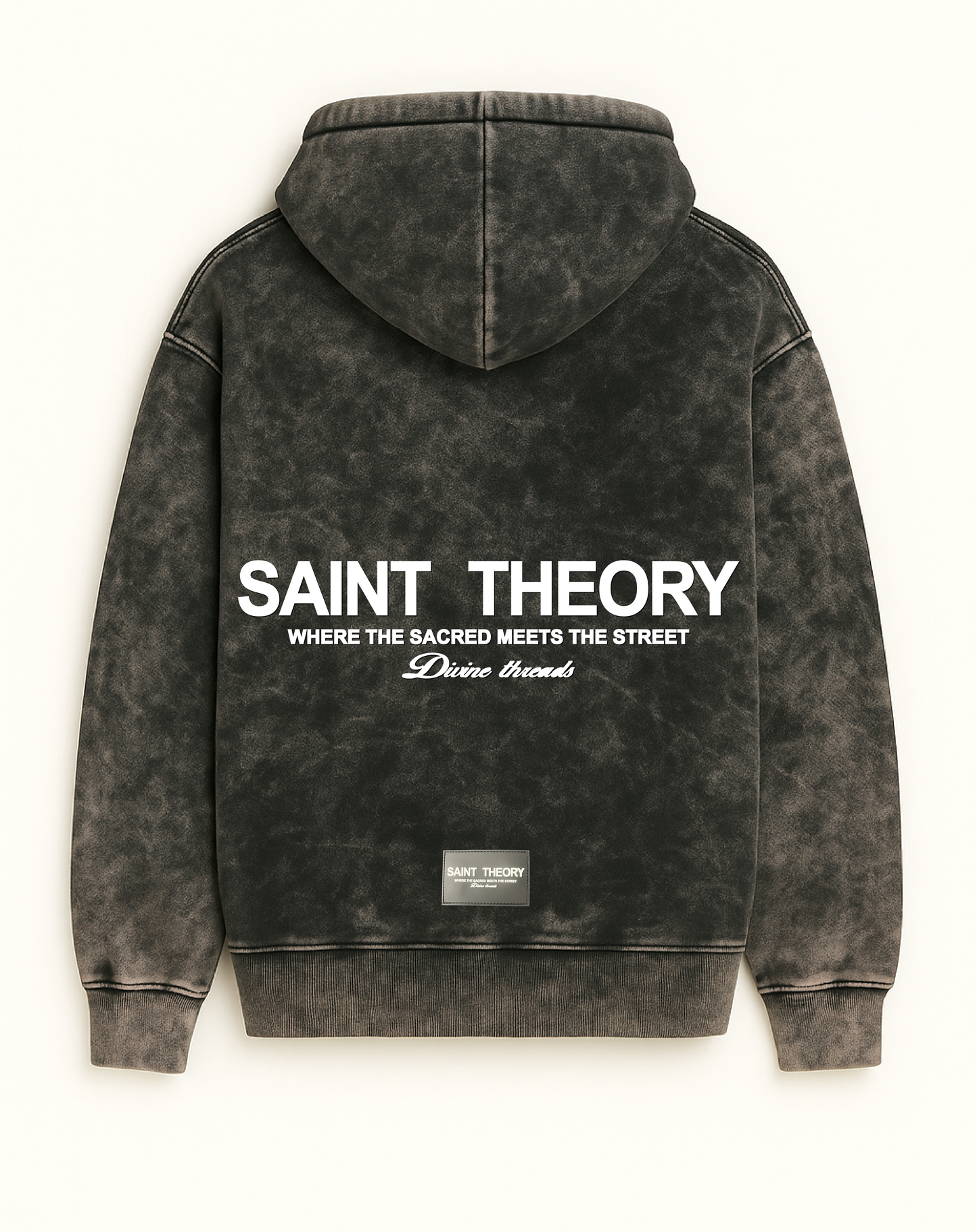 HOODIE HILOS DIVINOS ACID WASH GRAY WHITE