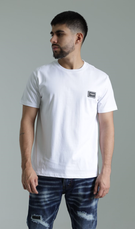 MECLIER PLACA T-SHIRT BLANCA PLACA NEGRA