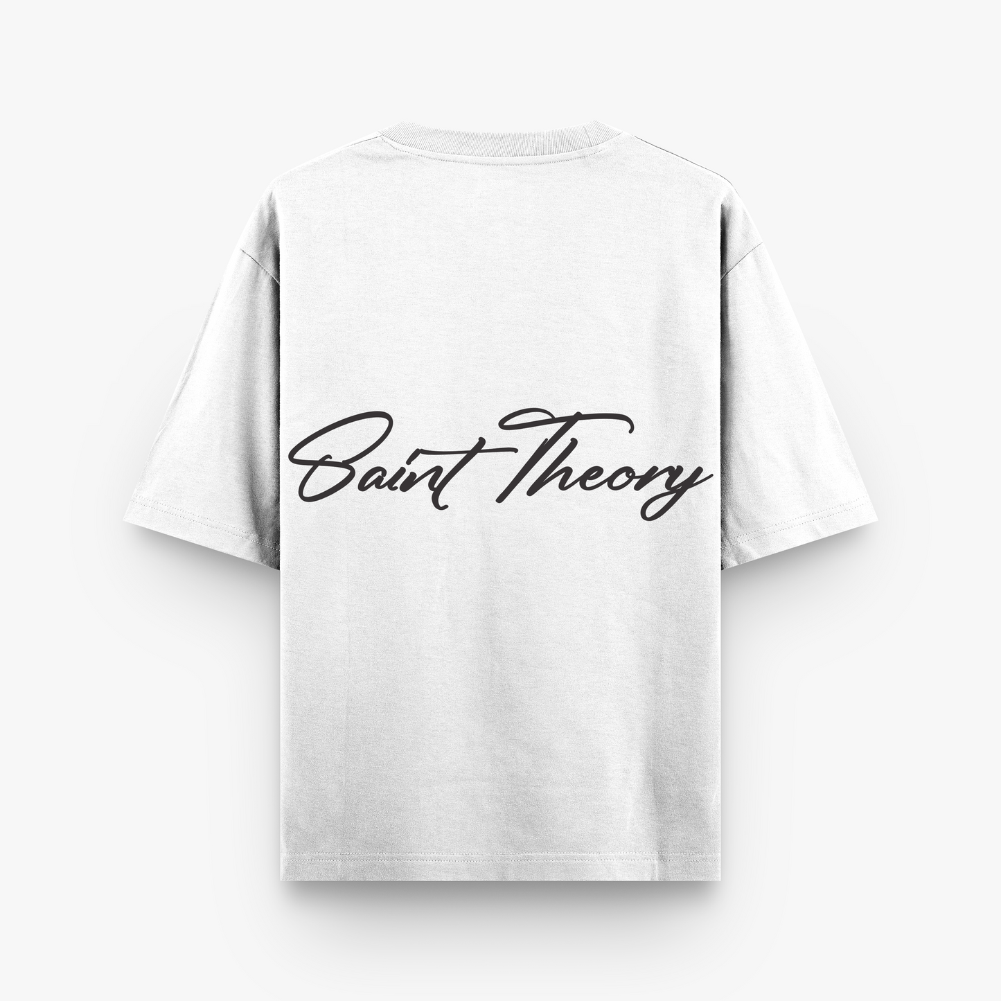 SAINT THEORY CURSIVA T-SHIRT BLANCA LETRA NEGRA