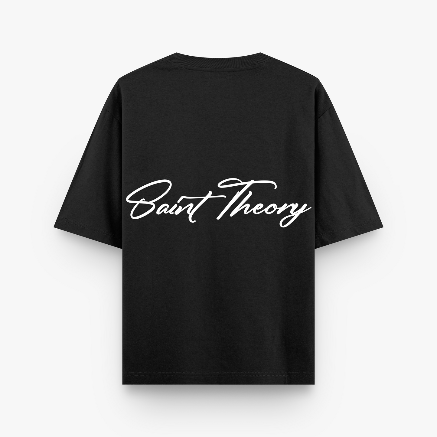 SAINT THEORY CURSIVA T-SHIRT NEGRA LETRA BLANCA