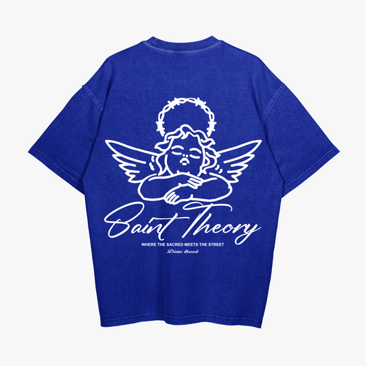 SAINT THEORY ANGELS T-SHIRT AZUL DESVANECIDO LETRA BLANCA