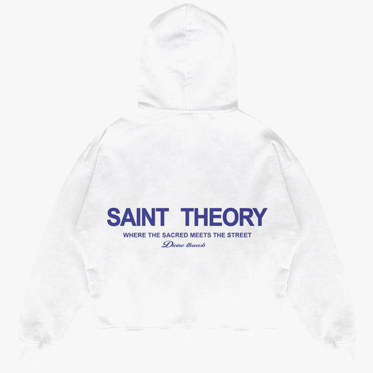 SAIN THEORY HOODIE OVERSIZE BLANCO/AZUL