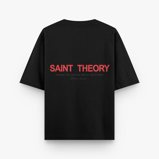 SAINT THEORY T SHIRT HILOS DIVINOS NEGRO/ROJO