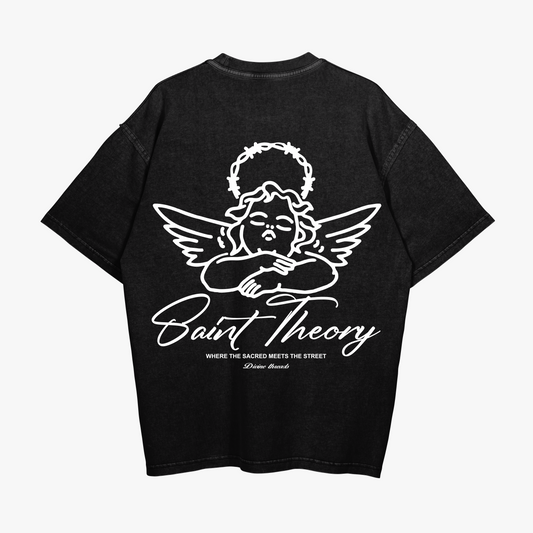 SAINT THEORY ANGELS T-SHIRT NEGRO DESVANECIDO LETRA BLANCA