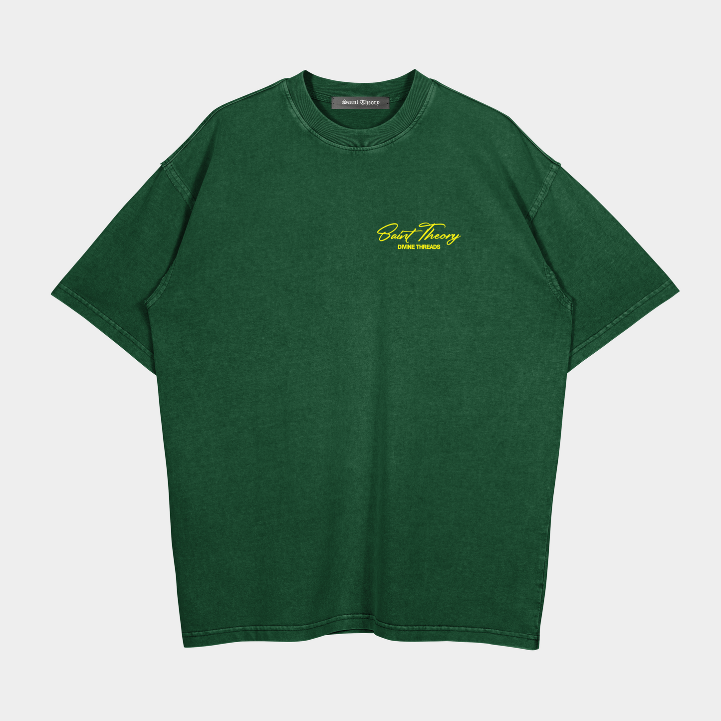 SAINT THEORY ANGELS T-SHIRT VERDE DESVANECIDO LETRA AMARILLA