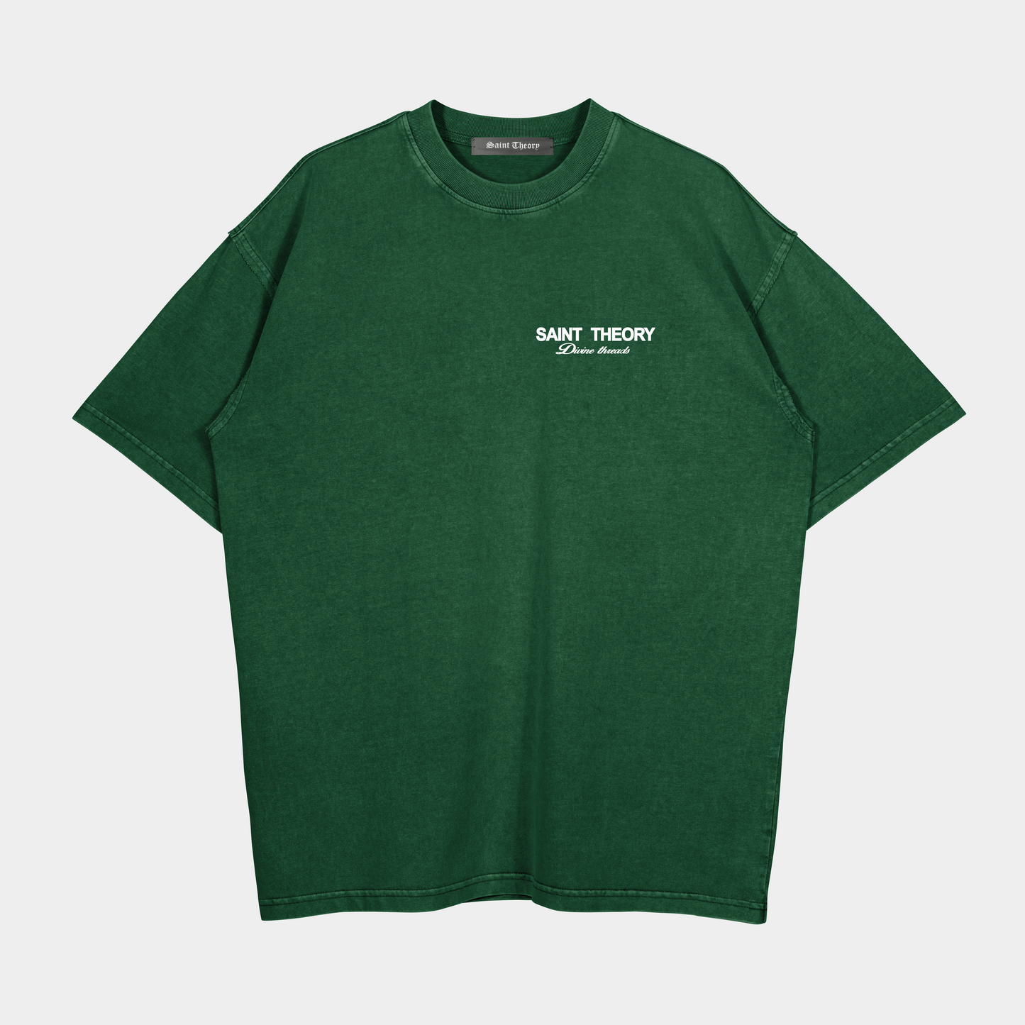 SAINT THEORY HILOS DIVINOS T-SHIRT VERDE DESVANECIDO LETRA BLANCA