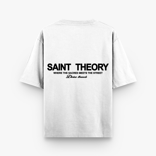 SAINT THEORY HILOS DIVINOS T-SHIRT BLANCA LETRA NEGRA