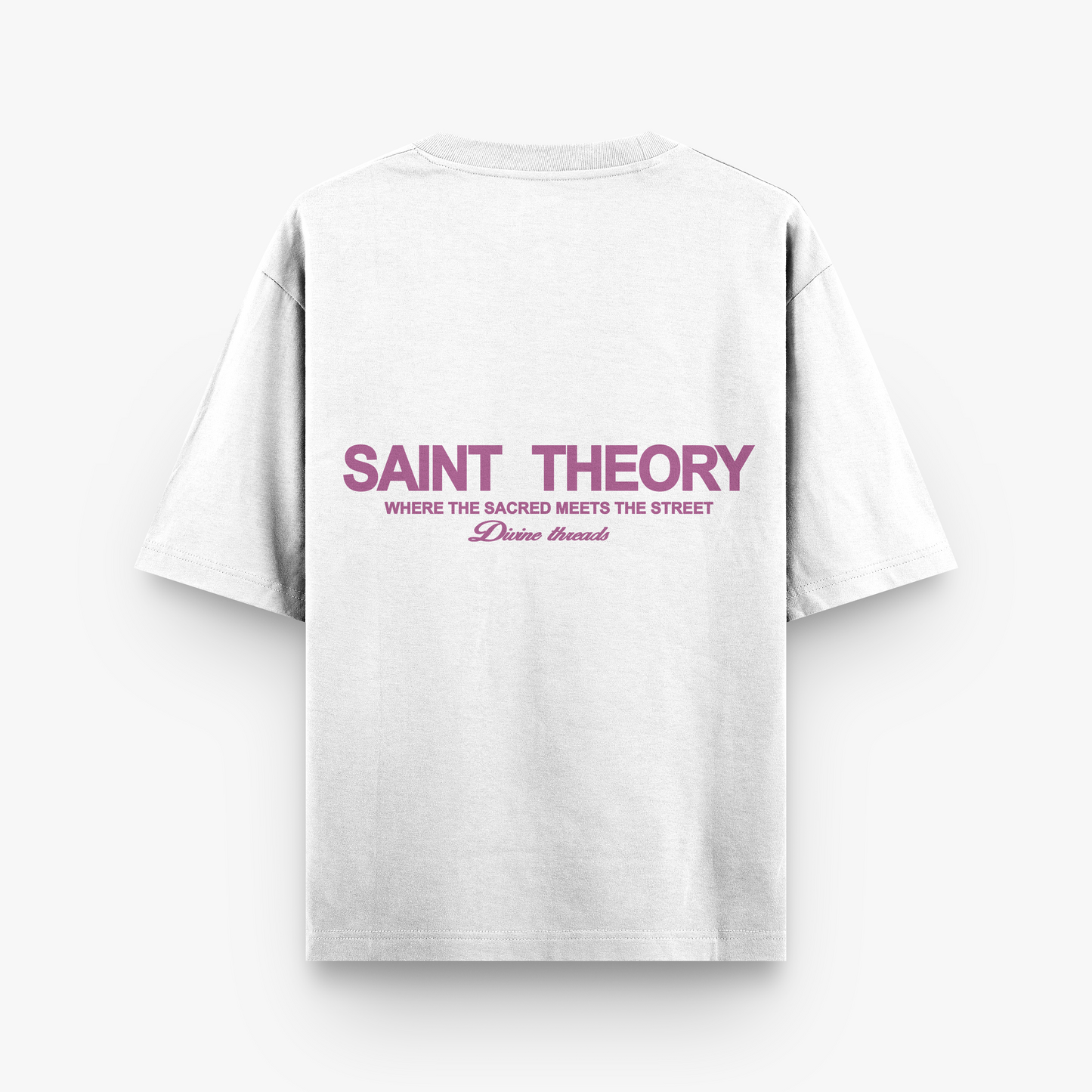 SAINT THEORY HILOS DIVINOS T-SHIRT BLANCA LETRA MORADA